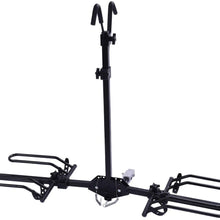 Goplus 2-Bike Hitch Mount Rack Hitch Mounted Bike Carrier Fits 1-1/4" and 2" Hitch Receivers, Tray Style Smart Tilting Design Bike Rack