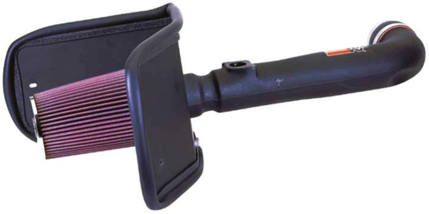 K&N Cold Air Intake Kit with Washable Air Filter: 1999-2005 Toyota Land Cruiser, 4.7L V8, Black HDPE Tube with Red Oiled Filter, 57-9021