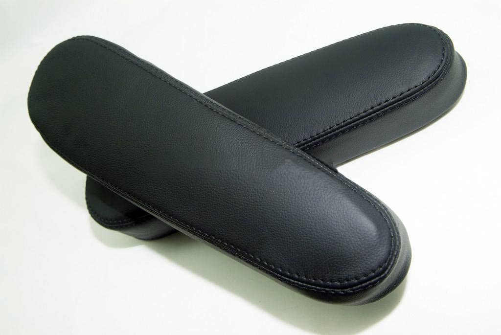 DSV Fits 2005-2013 Nissan Armada Real Black Leather Seat Armrest Covers (Leather Part Only)