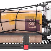 TUFFIOM Hitch Mount Cargo Carrier (60"x20"x6") w/ 100% Waterproof Cargo Bag & Net, Hauling 500 Lbs Capacity Steel Basket, Folding Shank Preserve Space