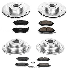 Power Stop K1127 Front and Rear Z23 Carbon Fiber Brake Pads with Drilled & Slotted Brake Rotors Kit