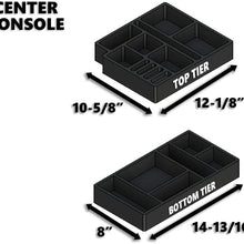 Red Hound Auto Center Console Organizer 2pc Stackable Set Organizational System Inserts Compatible with Ford F-150 2015 2016 2017 2018 2019 Full Console Black Anti-Rattle Made in USA