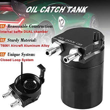 Ruien 0046 Polish Baffled Universal Aluminum Oil Catch Can Reservoir Tank Black