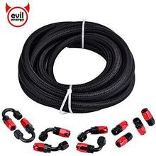 evil energy AN12 Swivel Hose End 0+45+90+180 Degree Fuel Hose Adpater Fitting With 5Meter Double Braided Oil Fuel Hose Line