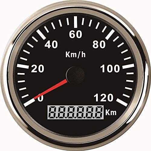 ELING Waterproof KM GPS Speedometer Odometer 120KM/H for Car Motorcycle Tractor Truck with Backlight 85mm 12V/24V