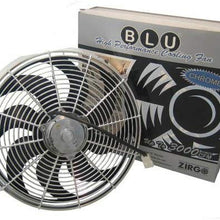 Zirgo 128729 Chrome 14" 2122cfm BLU High Performance Cooling Fan