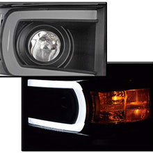 ZMAUTOPARTS For 2014-2015 Chevy Silverado 1500 DRL LED Black Projector Headlights Lamps