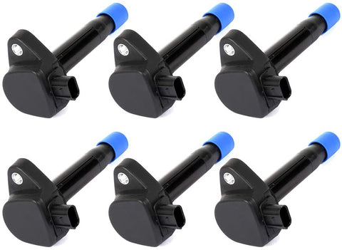 FEIPARTS Set of 6 Ignition Coils Fit for Acura MDX/RDX/RL/TL/TSX/ZDX Honda Accord/Accord Crosstour/Crosstour/Odyssey/Pilot/Ridgeline 2008-2015 Compatible with Part-numbers: 1788379