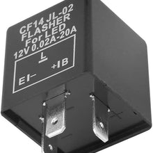 Gerioie LED Flasher Relay, Stable 3-Pin LED Relay, Safe Waterproof Dustproof for Industrial Flasher Relay