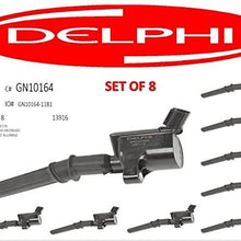 DELPHI GN10164 Ignition Coil for Ford 4.6L 5.4L V8 DG457 DG472 EXPLORER CROWN VICTORIA EXPEDITION F-150 F-250 MUSTANG LINCOLN EXPLORER DG508 3W7Z12029AA GN10164-111B set of 8