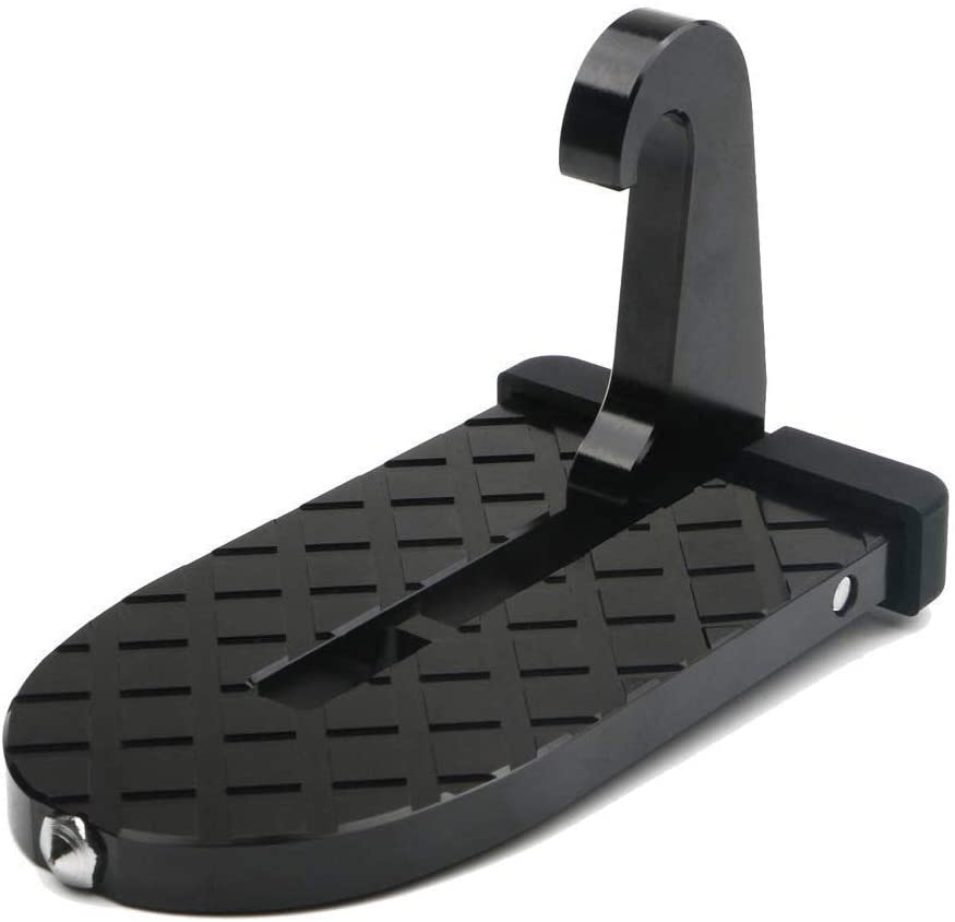 1byhome Car Door Step Vehicle Doorstep,Folding Ladder Foot Pegs with Safety Hammer Tools Easy Access Car Rooftop Roof-Rack for Car, Jeep, SUV (Black)