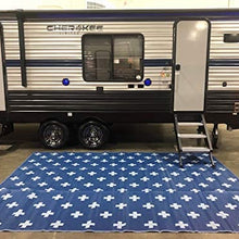 Rv Mat Patio Rug Blue Gray Plus Pattern 9x12