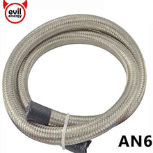 evil energy 1M AN6 Universal Car Turbo Oil Cooler Hose Line Stainless Steel Hose End Fuel Oil Hose Double Braided Fuel Line