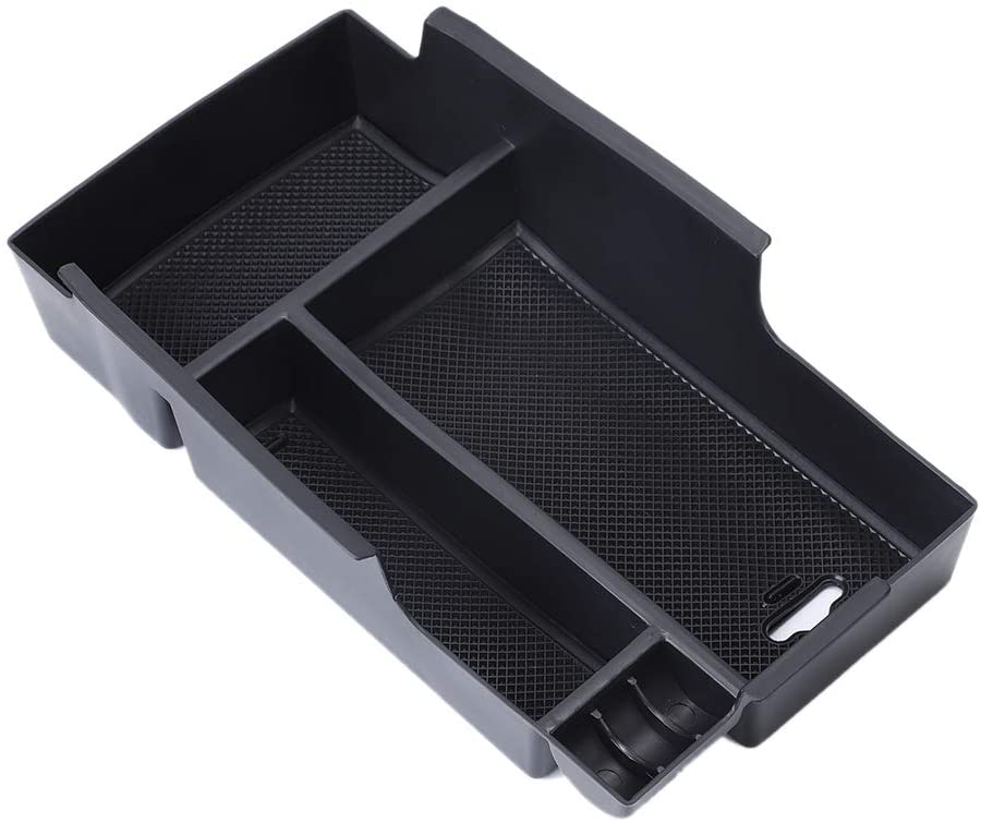 QianBao Compatible with Center Console Organizer Insert ABS Black Materials Tray Armrest Storage Box for Toyota Camry 2012 2013 2014 2015 2016 2017