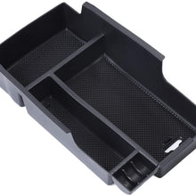 QianBao Compatible with Center Console Organizer Insert ABS Black Materials Tray Armrest Storage Box for Toyota Camry 2012 2013 2014 2015 2016 2017