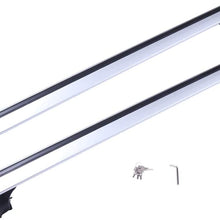 ANGLEWIDE Adjustable Roof Rack Crossbars Aluminum Cargo Rack Fit For 2009-2016 For Audi Q5,2007-2016 For Audi Q7 Rooftop Cross Bars Top Rail Carries Luggage Carrier - Max Load 150LBS,Silver