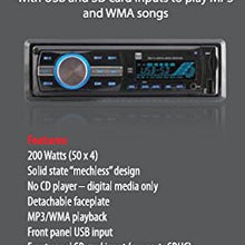 Dual Electronics XR4115 Multimedia Detachable Mechless LCD High Resolution Single DIN Car Stereo Receiver with Built-In USB, SD Card, MP3 & WMA Player