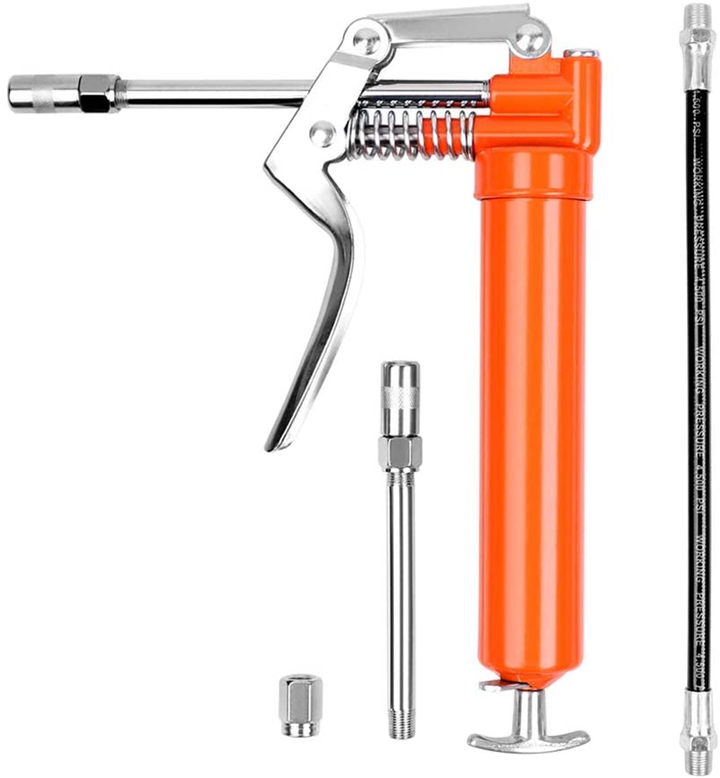 2900 PSI Mini Grease Gun, 120CC Manual Pistol Grip with 3OZ Cartridge Flexi Hose & Coupler for Auto Parts Mechanical Lubrication