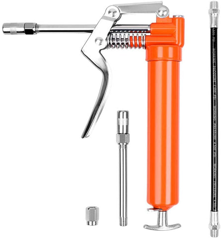 2900 PSI Mini Grease Gun, 120CC Manual Pistol Grip with 3OZ Cartridge Flexi Hose & Coupler for Auto Parts Mechanical Lubrication