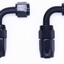 ANTS PART 2Pcs 6AN 90 Degree Universal Aluminum Oil Fuel Water Fluid Air Line Hose End Fitting Kit Black