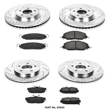 Power Stop K5943 Front and Rear Z23 Carbon Fiber Brake Pads with Drilled & Slotted Brake Rotors Kit