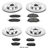 Power Stop K5943 Front and Rear Z23 Carbon Fiber Brake Pads with Drilled & Slotted Brake Rotors Kit