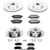 Power Stop K5482 Front and Rear Z23 Carbon Fiber Brake Pads with Drilled & Slotted Brake Rotors Kit