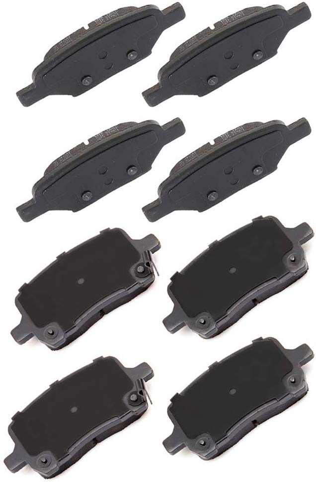 LSAILON Ceramic Brake Pads 8 Pcs Brake Kits Fit for 2005-2007 Chevrolet Cobalt 2008-2010 Chevrolet HHR 2004-2006 Chevrolet Malibu 2007 Pontiac G5 2005-2006 Pontiac G6
