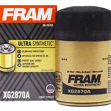 FRAM Ultra Synthetic Automotive Replacement Oil Filter, Designed for Synthetic Oil Changes Lasting up to 20k Miles, XG2870A with SureGrip (Pack of 1)