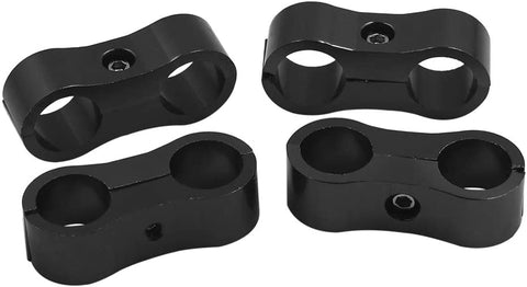 X AUTOHAUX 4 Pcs AN6 13mm Black Aluminium Alloy Fuel Oil Hose Separator Clamp Adapter