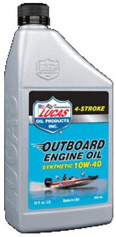 Lucas Oil Synthetic SAE 10W-40 Outboard Engine Oil, Quart