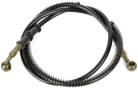 ZENITHKE black Motorcycle Braided Steel Brake Clutch Oil Hoses Line Pipe (Oil Hose Length 80cm)