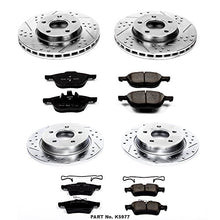 Power Stop K5977 Front and Rear Z23 Carbon Fiber Brake Pads with Drilled & Slotted Brake Rotors Kit