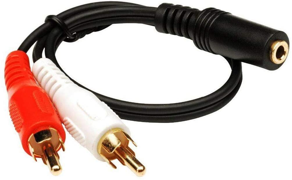 2 Pack 2 x RCA Male, 1 X 3.5mm Stereo Female, Y-Cable 6 Inch, CNE63102