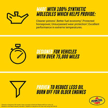 Pennzoil Platinum High Mileage Full Synthetic 5W-30 Motor Oil for Vehicles Over 75K Miles (5-Quart, Single-Pack)