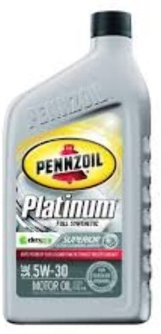 Pennzoil 550022687-6PK Platinum 10W-30 Full Synthetic Motor Oil - 1 Quart (Pack of 6)