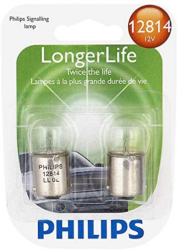 Philips 12814 LongerLife Miniature Bulb, 2 Pack