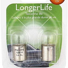 Philips 12814 LongerLife Miniature Bulb, 2 Pack