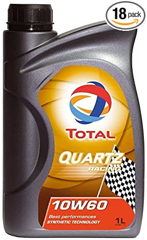 TOTAL 182162-18PK Quartz Racing 10W-60 Engine Oil - 1 Liter (Pack of 18)