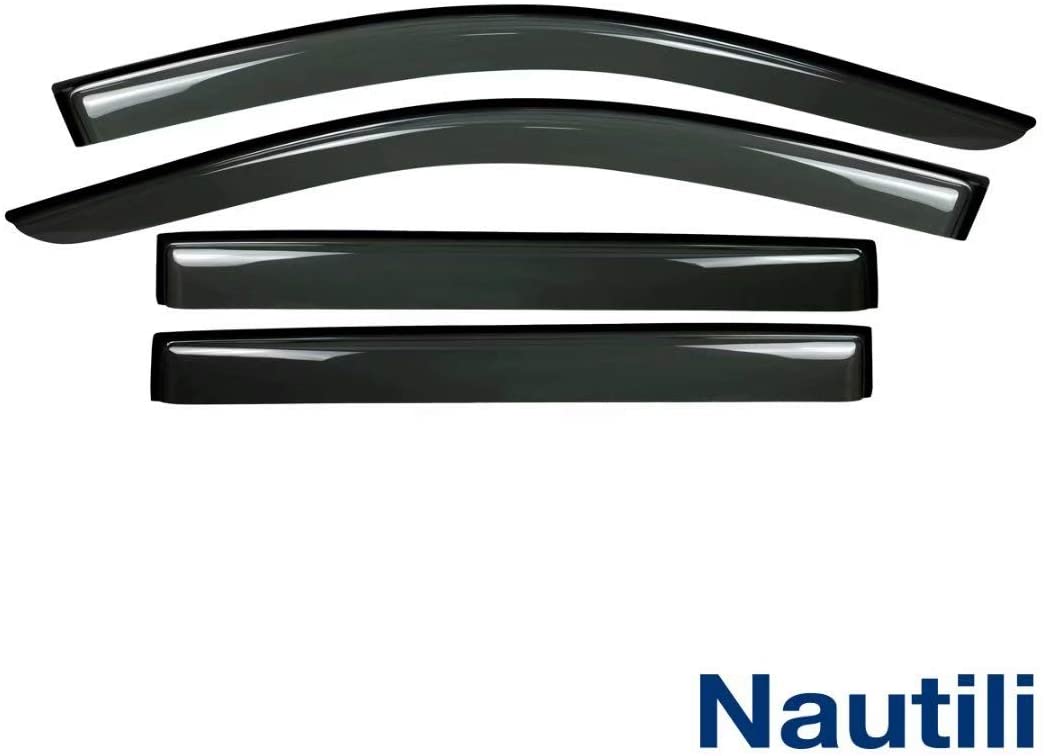 VB 4 Pcs Dark Smoke Tint Sun/Rain Guard Vent Shade Window Visors For 2014-2019 Rogue With 3M Double-Sided Tapes