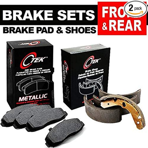 Centric FRONT and REAR Metallic Brake Pads Plus Shoes Fits Insight, Civic DX LX