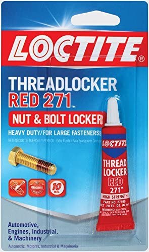 Loctite Heavy Duty Threadlocker, 0.2 oz, Red 271, 20 Pack