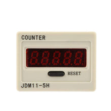 Electronic Accumulating Counter, AC220V DC36V DC 24V DC 12V JDM11-5H 5 Digit Display Electronic Accumulating Counter(4#)
