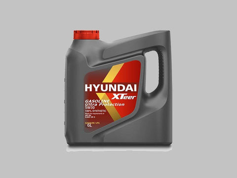 HYUNDAI XTeer Oil Gasoline Ultra Protection 5W30 Full Synthetic Motor Oil Car Engines, 6 Quart (6 Liter)