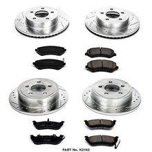 Power Stop K2162 Front and Rear Z23 Carbon Fiber Brake Pads with Drilled & Slotted Brake Rotors Kit