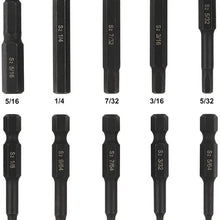 COMOWARE Allen Wrench Drill Bit Set - Hex Bits Set, Magnetic Tips, Quick Release, 10 Pack