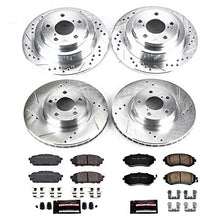 Power Stop K1127 Front and Rear Z23 Carbon Fiber Brake Pads with Drilled & Slotted Brake Rotors Kit