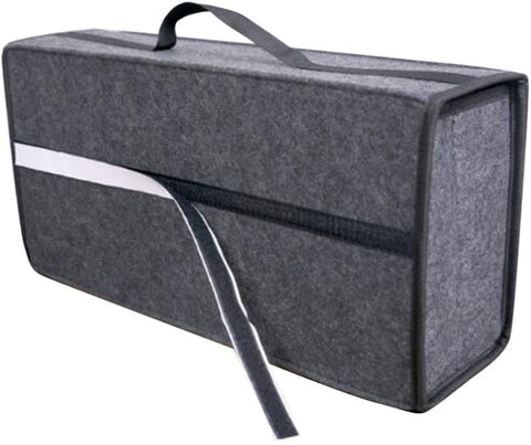VOSAREA Trunk Car Storage Box Foldable Portable Trunk Organizer Bag Back-Up Case for Van Car Automobile (Grey)