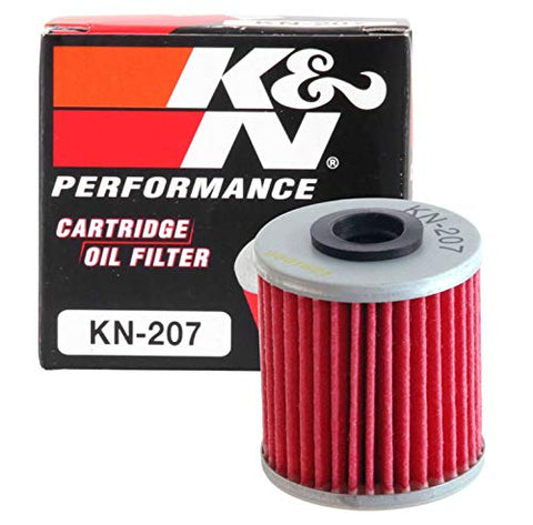 K&N Motorcycle Oil Filter: High Performance, Premium, Designed to be used with Synthetic or Conventional Oils: Fits Select Kawasaki, Suzuki, Beta Vehicles, KN-207