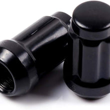 SCITOO 24PCS+2Keys Black Lug Nuts Spline for Drive Close End Socket Key, 12x1.5 Thread, 35mm Tall, Fits for Toyota Tacoma Tundra FJ Cruiser 2015-2016